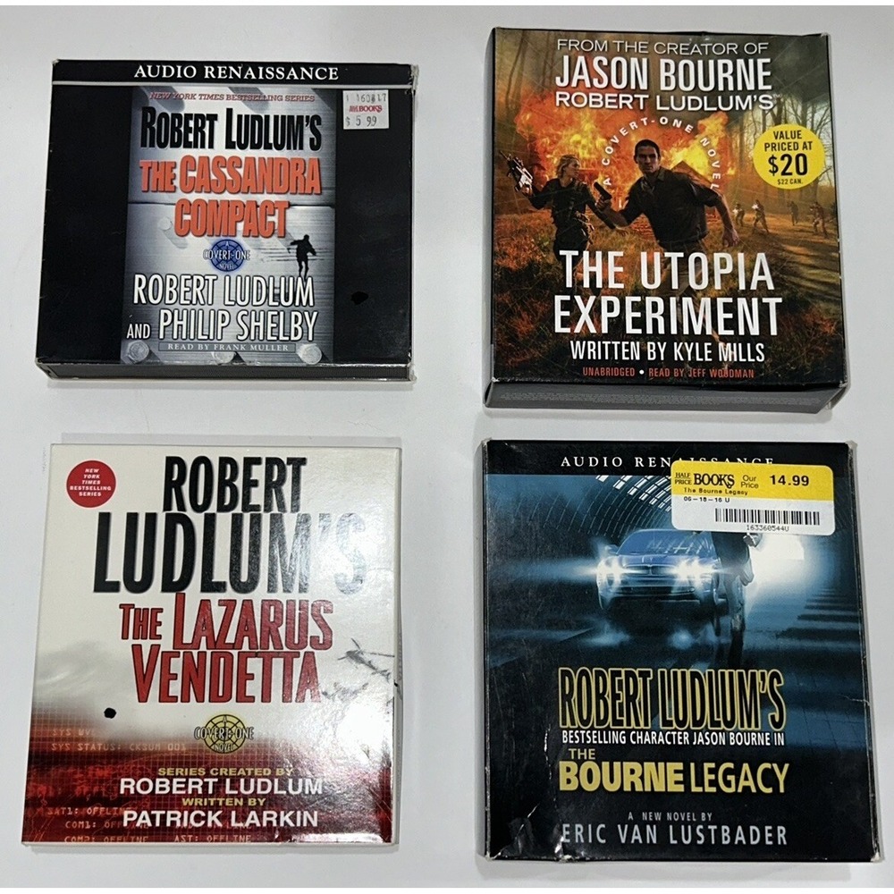 Robert Ludlum Action Thriller Suspense Jason Bourne Lot of 4 Audiobooks